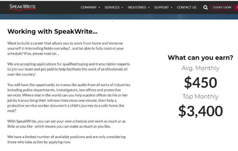 speakwrite typist