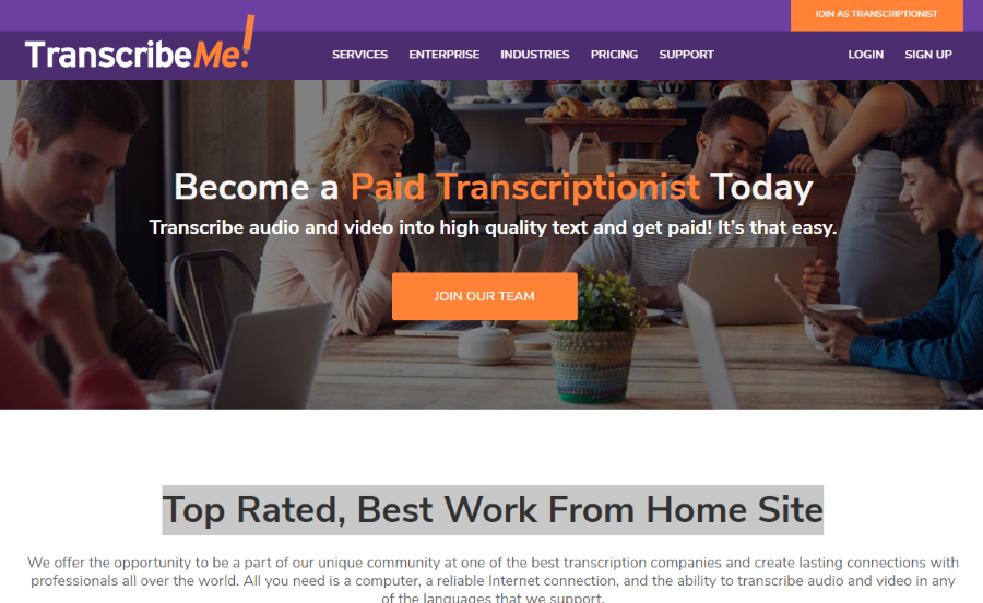 TranscribeMe transcription company offers work from home transcription jobs